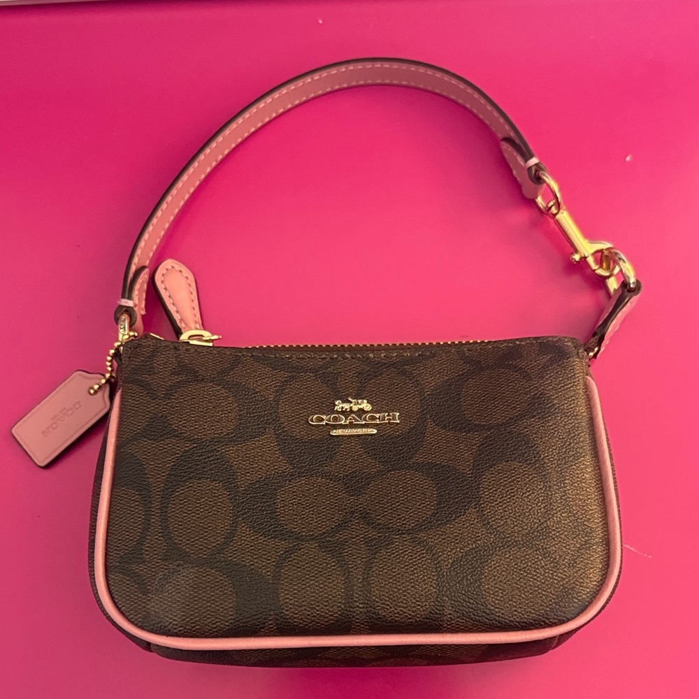 Coach Signature Brown and Pink Mini bag